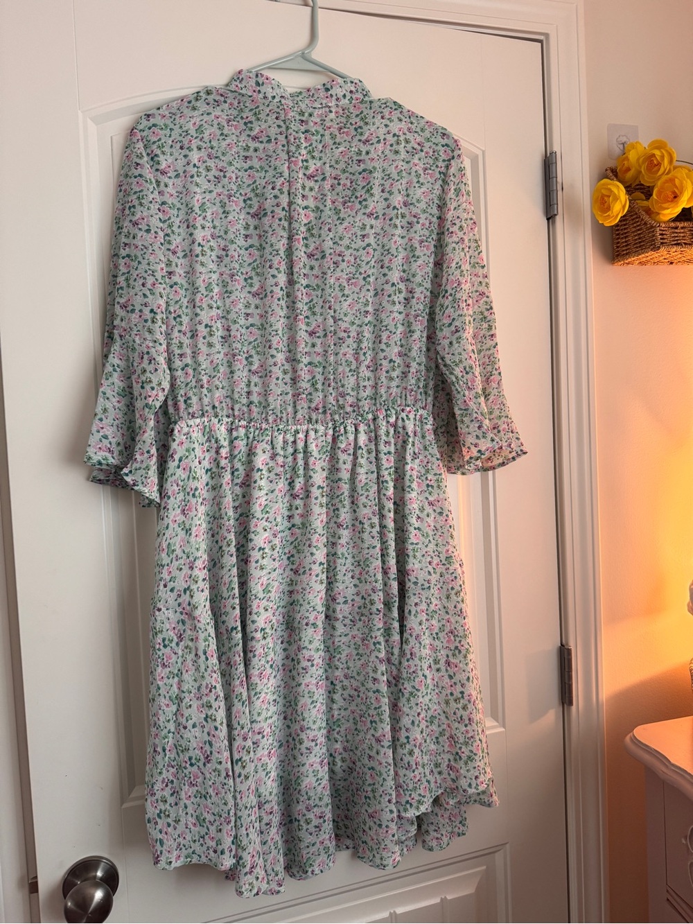 NWT: Impressions Women’s Floral Pink/Green Cotton Dress - Picture 5 of 5